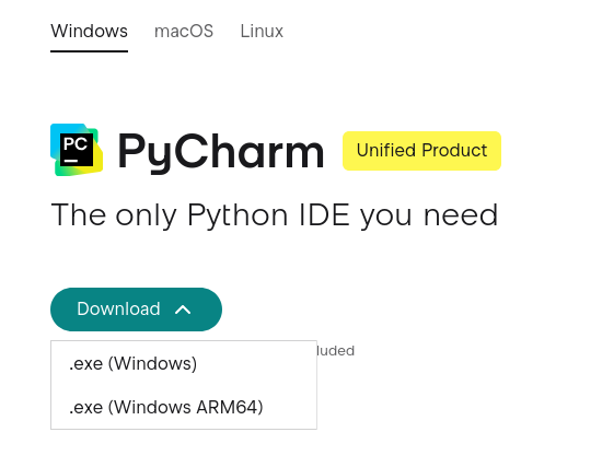 دانلود pycharm